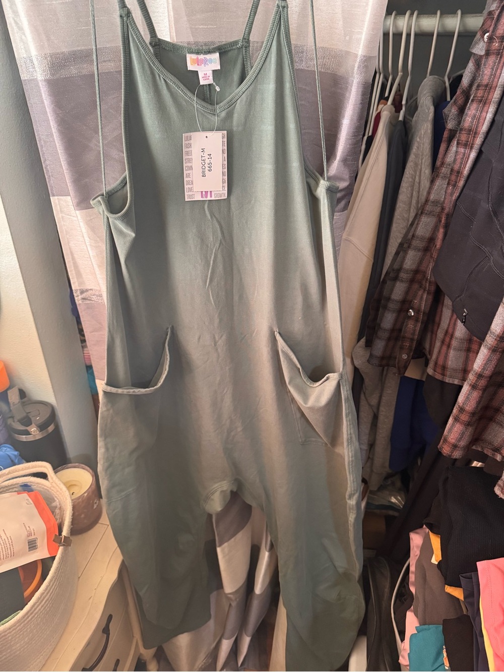 Bridget Sage Green Relaxed Pocket Jumpsuit LulaRoe